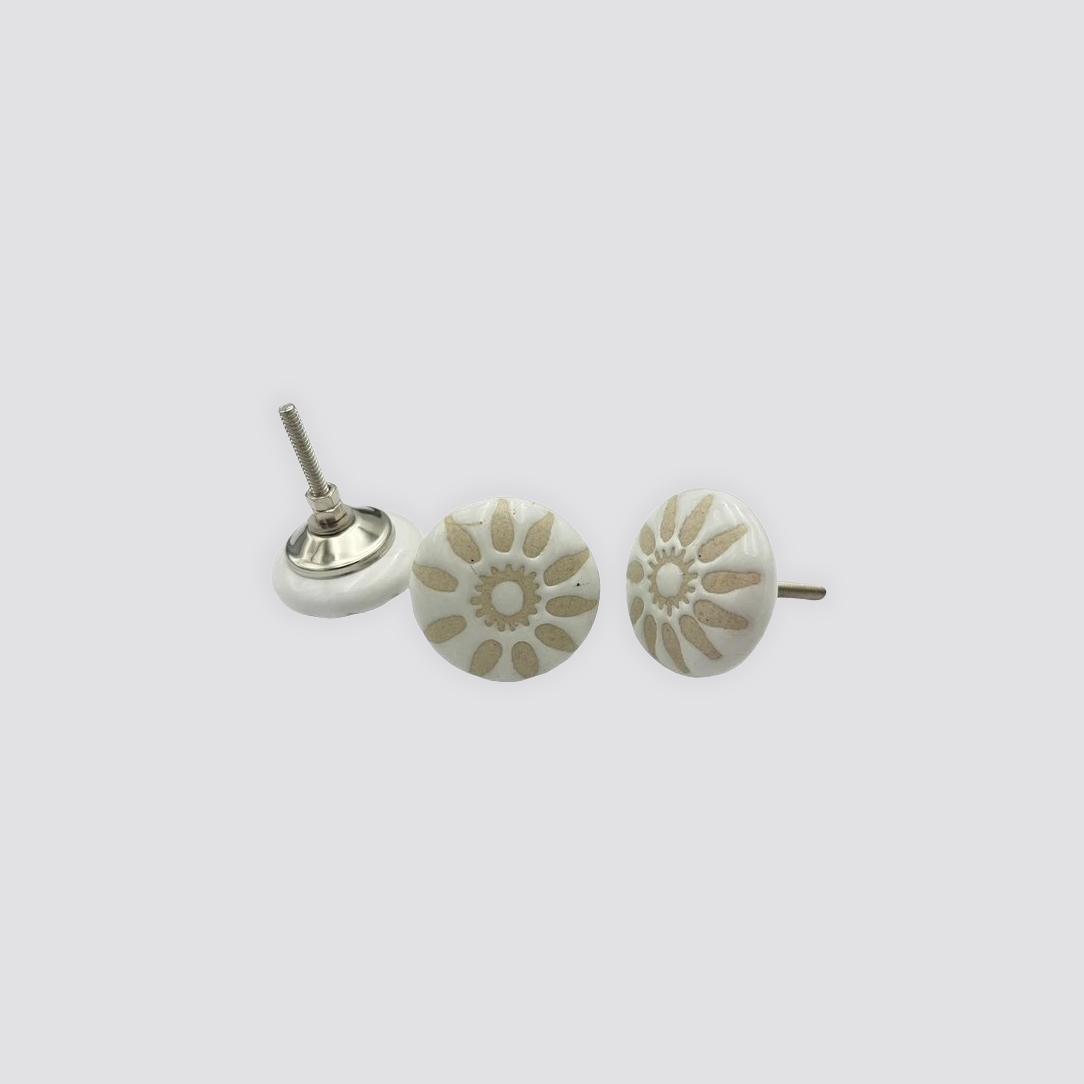 Round Cutting doorknob 5 leaf 1 flower