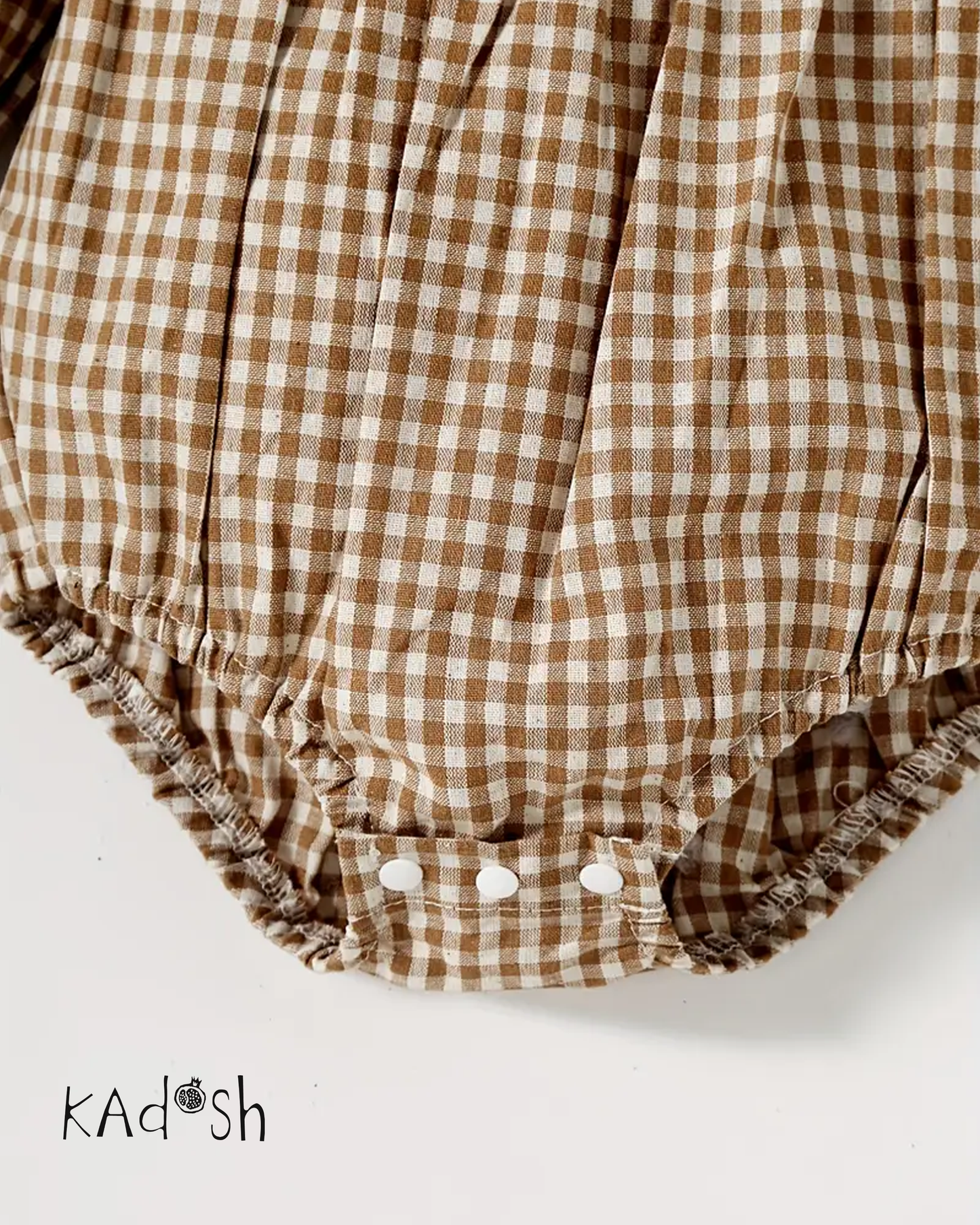 Anlia Gingham Long-Sleeve Baby Romper Set | Soft Woven Comfort for Stylish Little Ones