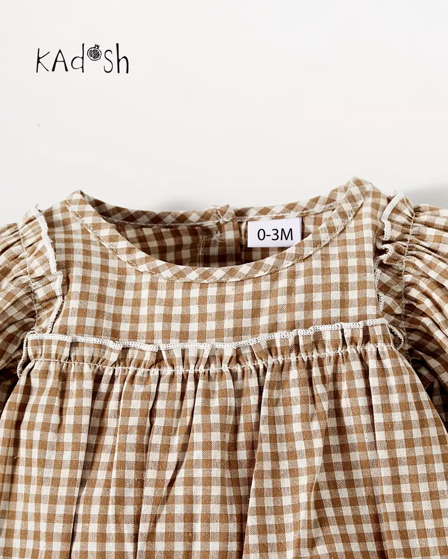Anlia Gingham Long-Sleeve Baby Romper Set | Soft Woven Comfort for Stylish Little Ones