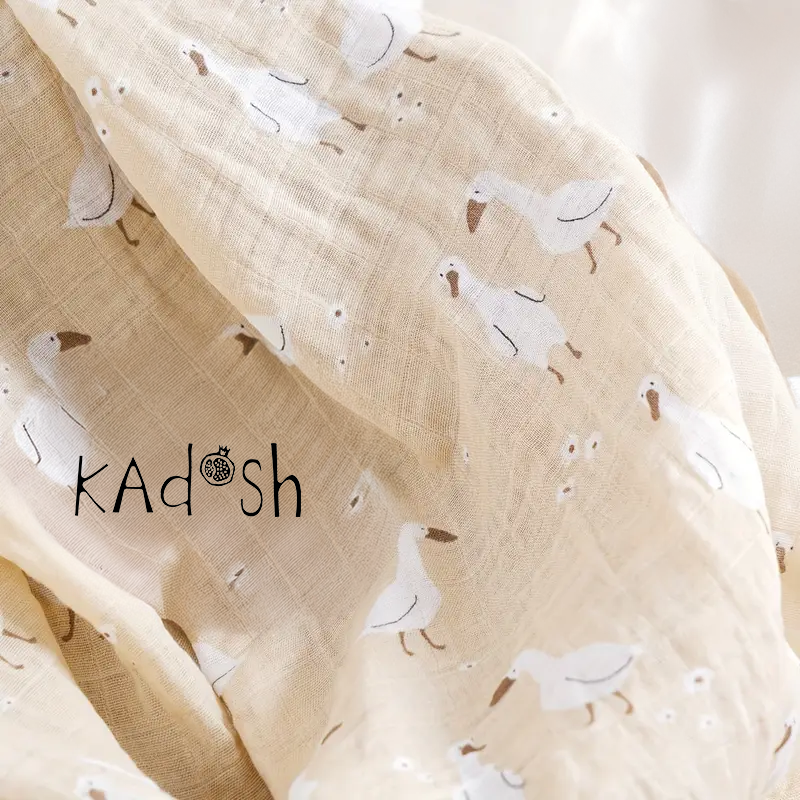 Cozy Muslin Swaddle Blanket Big Goose | Ultra-Soft Bamboo Baby Wrap for Everyday Comfort