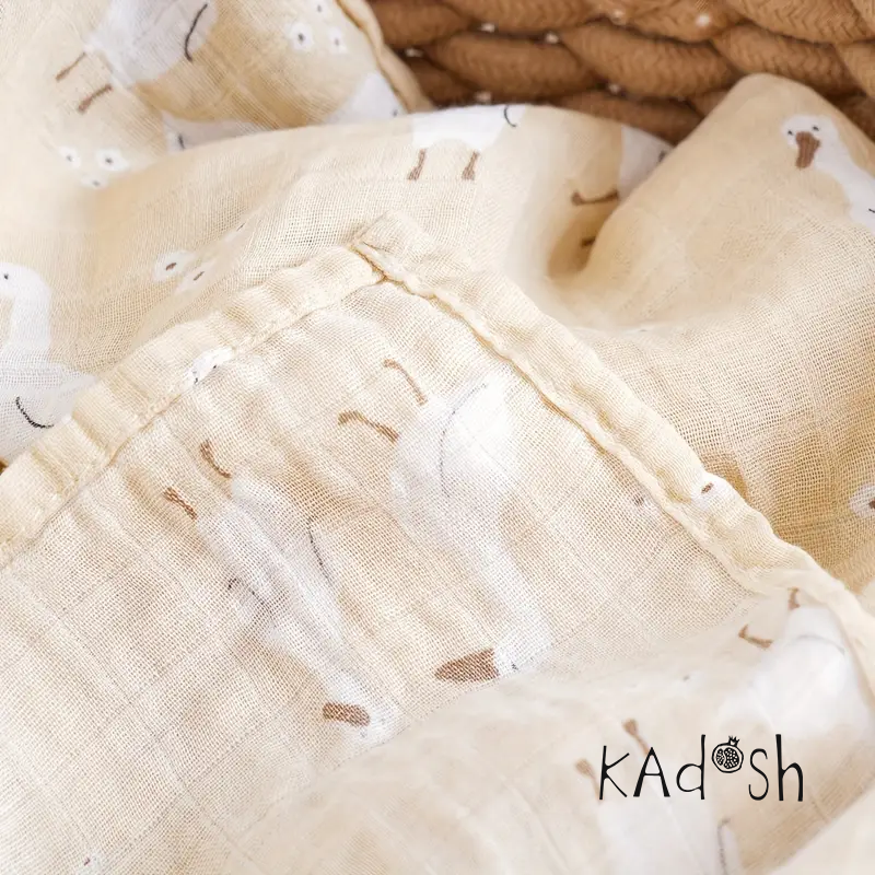 Cozy Muslin Swaddle Blanket Big Goose | Ultra-Soft Bamboo Baby Wrap for Everyday Comfort