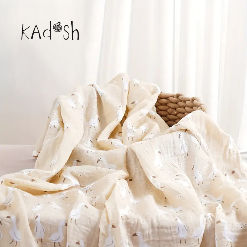 Cozy Muslin Swaddle Blanket Big Goose | Ultra-Soft Bamboo Baby Wrap for Everyday Comfort