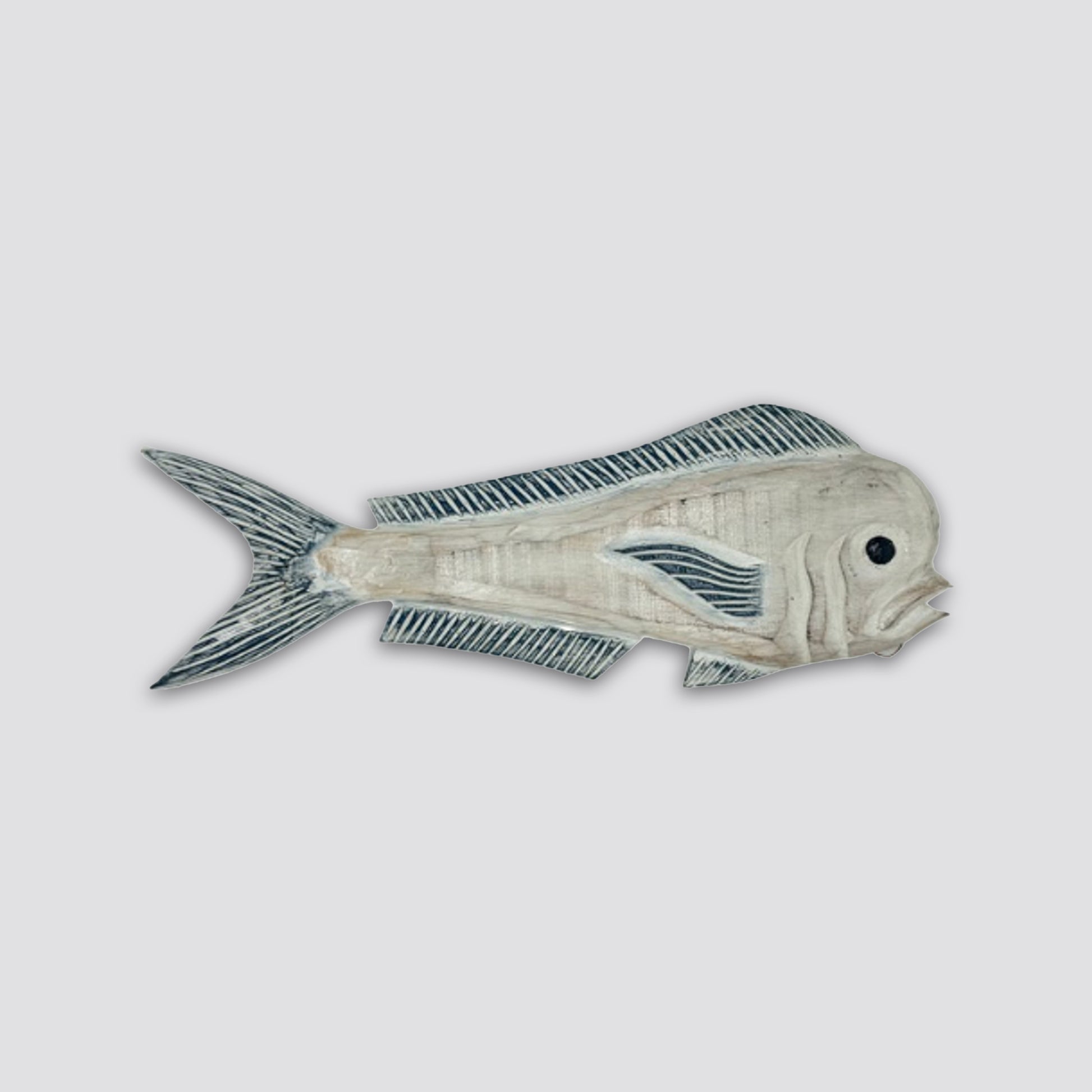 Dorado fish wooden hand carved ornament