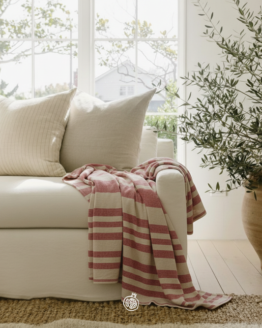 Cream & Salmon Throw