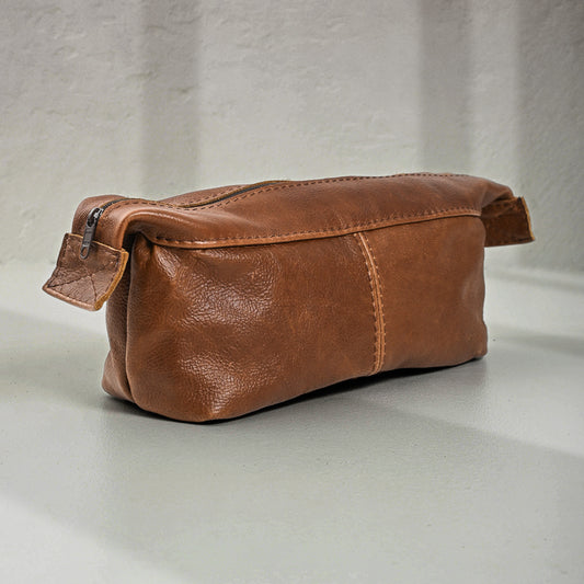 Unisex Leather Toiletry Bag