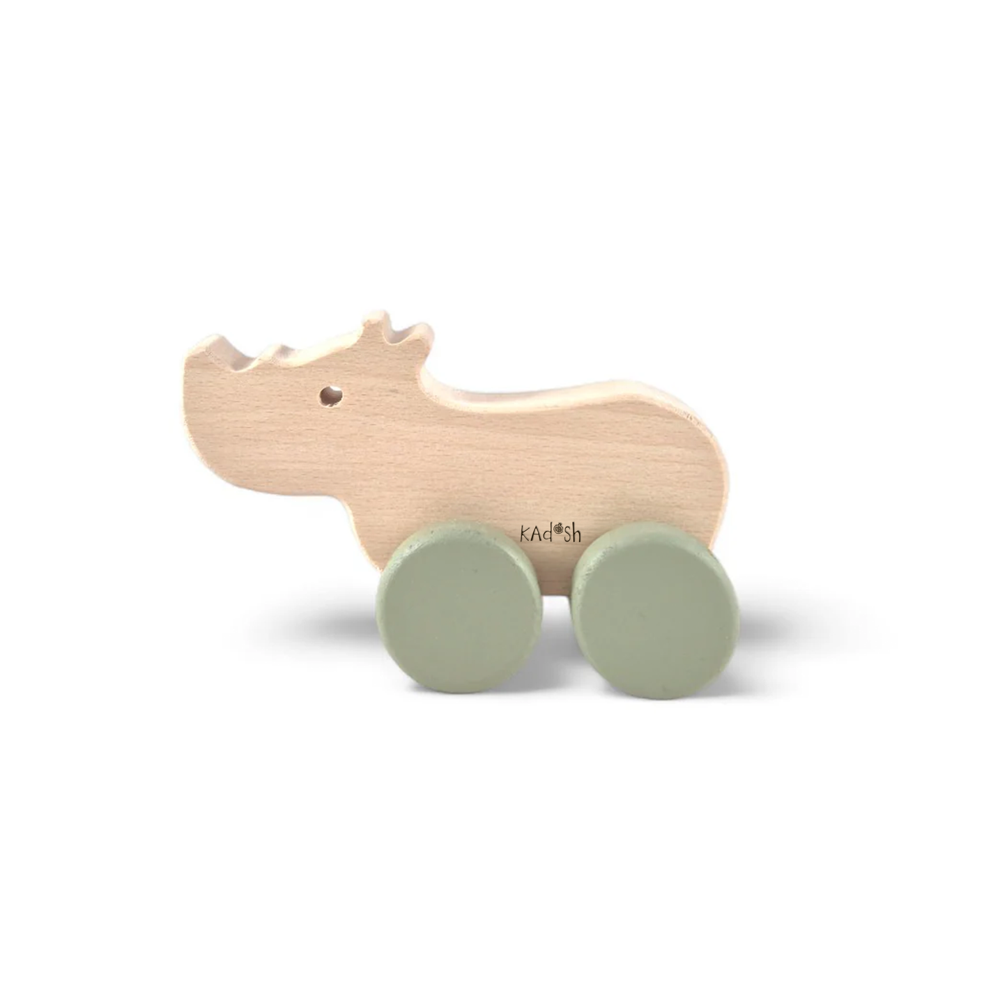 Rhino Wheely Wooden Toy | Soft Pastels & Wild Charm