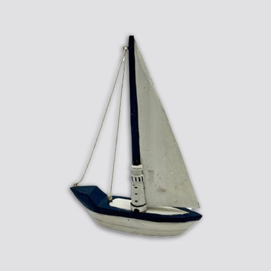 White & Blue Sailboat – Nautical Decor